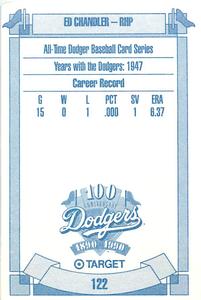 1990 Target Dodgers #122 Ed Chandler Back