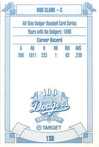 1990 Target Dodgers #130 Bob Clark Back