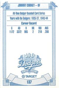 1990 Target Dodgers #137 Johnny Cooney Back