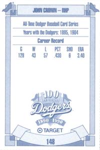 1990 Target Dodgers #148 John Cronin Back