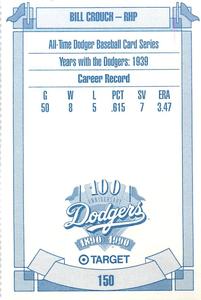 1990 Target Dodgers #150 Bill Crouch Back