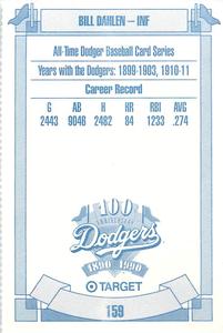 1990 Target Dodgers #159 Bill Dahlen Back