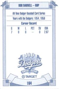 1990 Target Dodgers #164 Bob Darnell Back