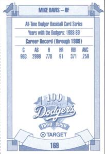 1990 Target Dodgers #169 Mike Davis Back