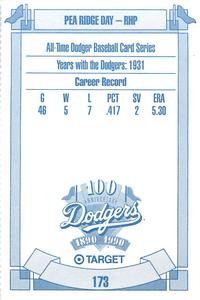 1990 Target Dodgers #173 Pea Ridge Day Back