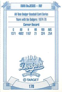 1990 Target Dodgers #178 Ivan DeJesus Back