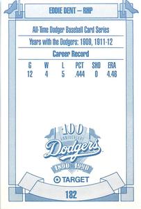 1990 Target Dodgers #182 Eddie Dent Back