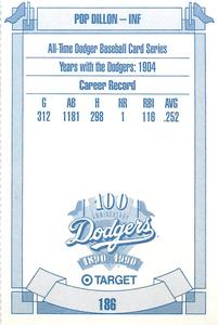 1990 Target Dodgers #186 Pop Dillon Back