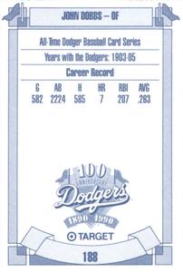 1990 Target Dodgers #188 John Dobbs Back