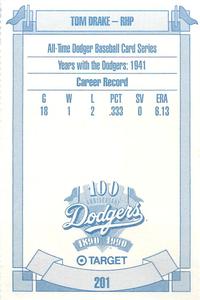1990 Target Dodgers #201 Tom Drake Back