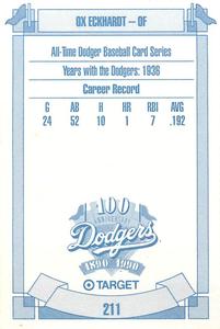 1990 Target Dodgers #211 Ox Eckhardt Back
