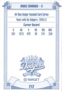 1990 Target Dodgers #212 Bruce Edwards Back