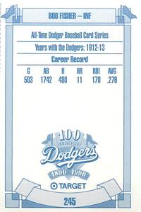 1990 Target Dodgers #245 Bob Fisher Back
