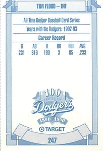 1990 Target Dodgers #247 Tim Flood Back