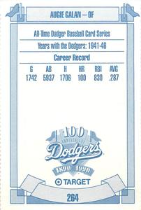1990 Target Dodgers #264 Augie Galan Back