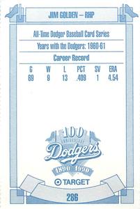 1990 Target Dodgers #286 Jim Golden Back