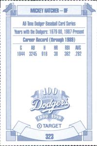 1990 Target Dodgers #323 Mickey Hatcher Back