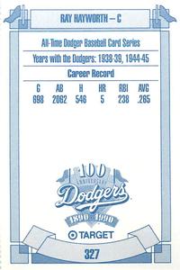 1990 Target Dodgers #327 Ray Hayworth Back