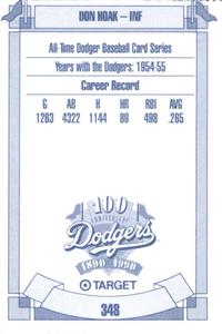 1990 Target Dodgers #348 Don Hoak Back