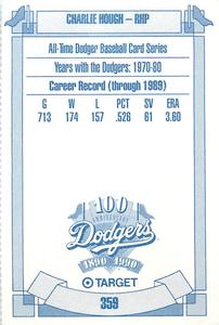 1990 Target Dodgers #359 Charlie Hough Back