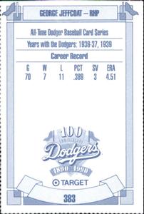 1990 Target Dodgers #383 George Jeffcoat Back