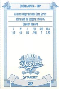 1990 Target Dodgers #392 Oscar Jones Back