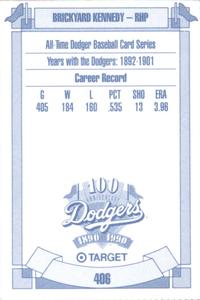 1990 Target Dodgers #406 Brickyard Kennedy Back