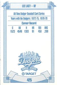1990 Target Dodgers #425 Lee Lacy Back