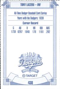1990 Target Dodgers #438 Tony Lazzeri Back