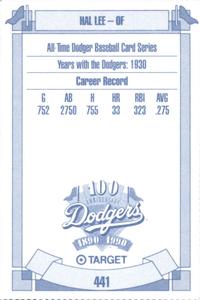 1990 Target Dodgers #441 Hal Lee Back