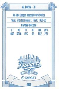 1990 Target Dodgers #461 Al Lopez Back