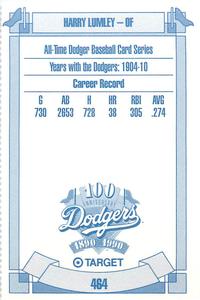 1990 Target Dodgers #464 Harry Lumley Back