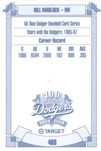 1990 Target Dodgers #469 Bill Madlock Back