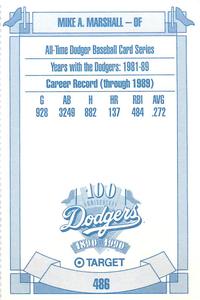 1990 Target Dodgers #486 Mike A. Marshall Back
