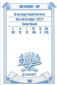 1990 Target Dodgers #507 Bob McGraw Back
