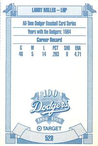 1990 Target Dodgers #528 Larry Miller Back