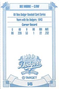 1990 Target Dodgers #545 Dee Moore Back