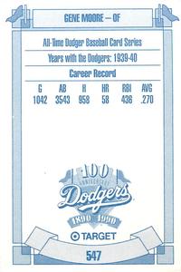 1990 Target Dodgers #547 Gene Moore Back