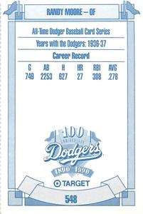 1990 Target Dodgers #548 Randy Moore Back