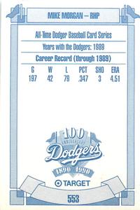 1990 Target Dodgers #553 Mike Morgan Back
