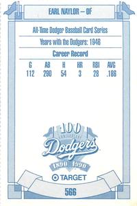 1990 Target Dodgers #566 Earl Naylor Back