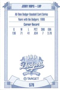 1990 Target Dodgers #578 Jerry Nops Back