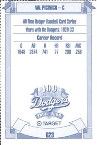 1990 Target Dodgers #623 Val Picinich Back