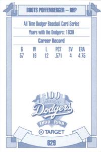 1990 Target Dodgers #629 Boots Poffenberger Back