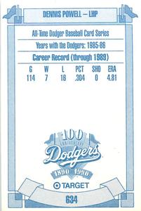 1990 Target Dodgers #634 Dennis Powell Back