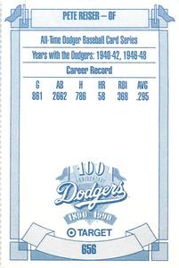 1990 Target Dodgers #656 Pete Reiser Back
