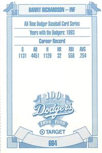 1990 Target Dodgers #664 Danny Richardson Back