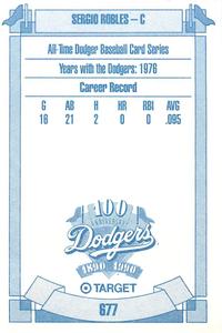 1990 Target Dodgers #677 Sergio Robles Back