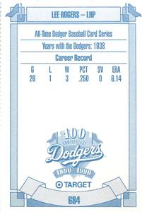 1990 Target Dodgers #684 Lee Rogers Back