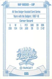 1990 Target Dodgers #695 Nap Rucker Back